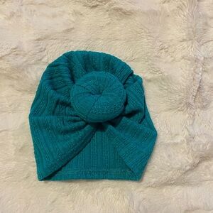 Teal Knitted Turban Hat